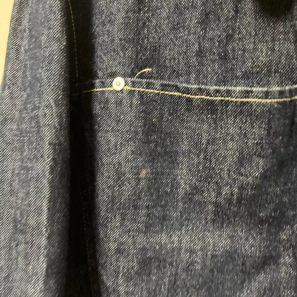 Levis Denim Jacket Womens Large Blue Sherpa Collar Trucker Snap Engineered VTG - Picture 5 of 12